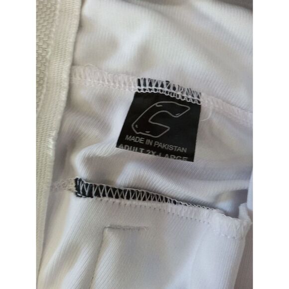 COMBAT PIPED STOCK OPEN BOTTOM BASEBALL/SOFTBALL PANTS, WHITE & BLACK ~ MENS 2XL - Picture 3 of 7